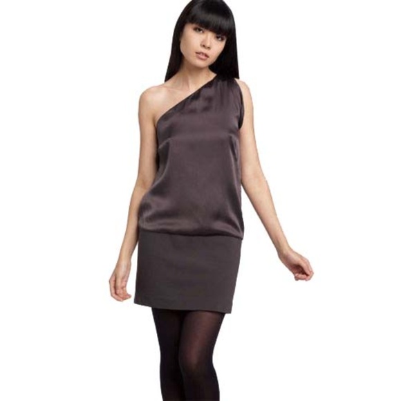 Theory Dresses & Skirts - Theory Sharin Dress 10 Silk One Shoulder Mini Top